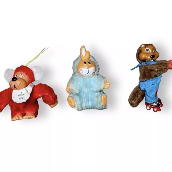 Vintage Fun World Pets Small Plush Toys 1984 Get Along Gang Lot Bundle 1980s - Picture 1 of 9
